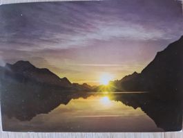 Ansichtskarte Sonnenuntergang Silvaplanersee 1969