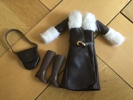 Sindy (Barbie) Mantel + Tasche, Kunstleder glatt