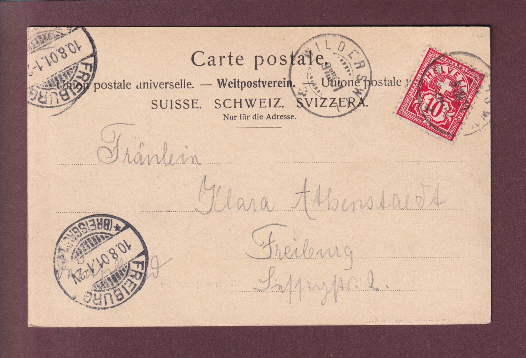 Cartoline postali: HEIMWEHFLUH - Eiger - Mönch - Jungfrau - 1901 – Usato da Pully venduto da nicecards 1