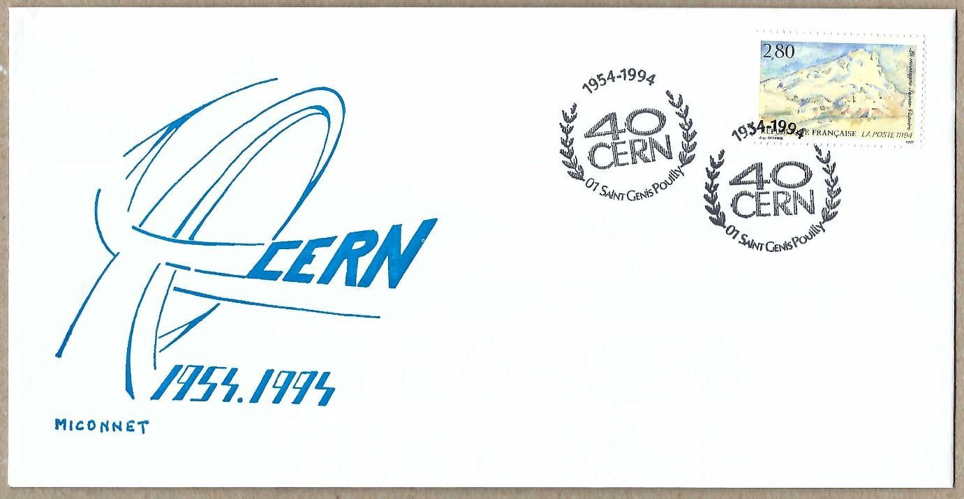 Tutti i francobolli: 40 ans du CERN : 3 Enveloppes commémoratives – Usato da PRANGINS venduto da Dorp