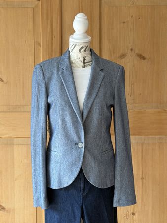 Zara Blazer Damen elegant hellblau grau Business Casual