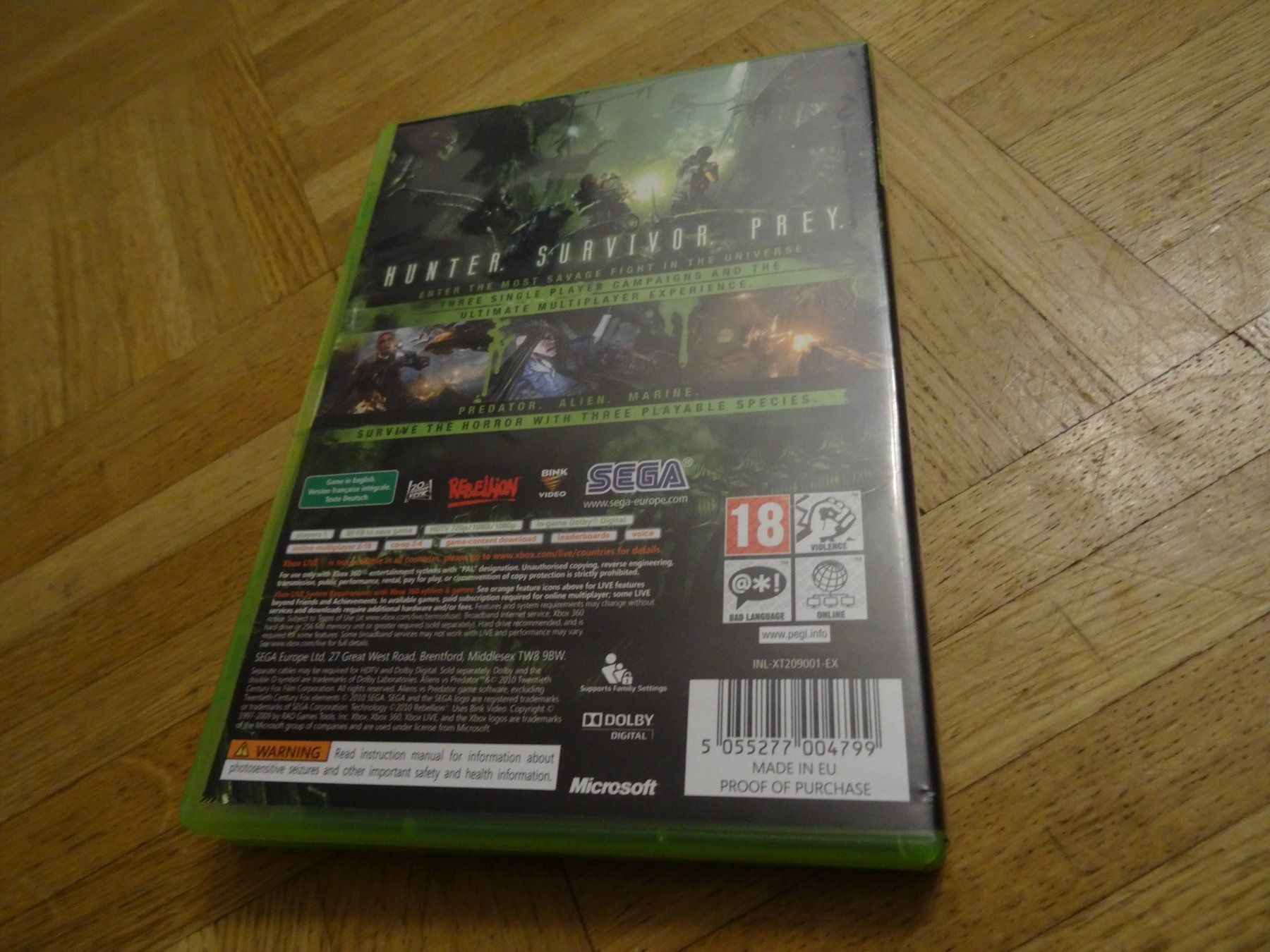 Microsoft Spiele: Aliens vs Predator XBOX  360 – Gebraucht aus Olten von Disc-Ausverkauf 2