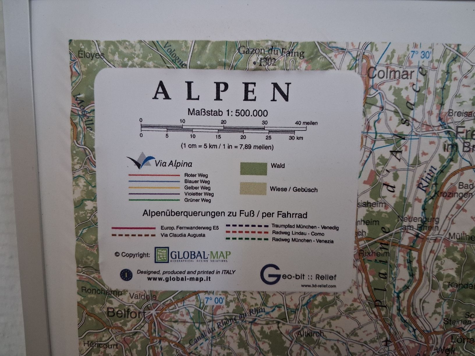 Cartes géographiques & atlas: Reliefkarte Alpen – D'occasion à Basel par Tassara75 1