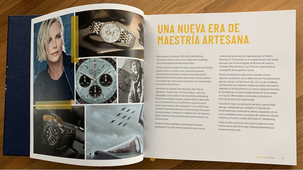 Breitling Dokumente: Breitling - Katalog 2023 / 2024 in spanisch – Neu und originalverpackt aus Niederrohrdorf von troch 2