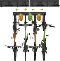 Fahrrad Wandhalterung 4 Räder 3 Helme 300lbs Stahl Schwarz