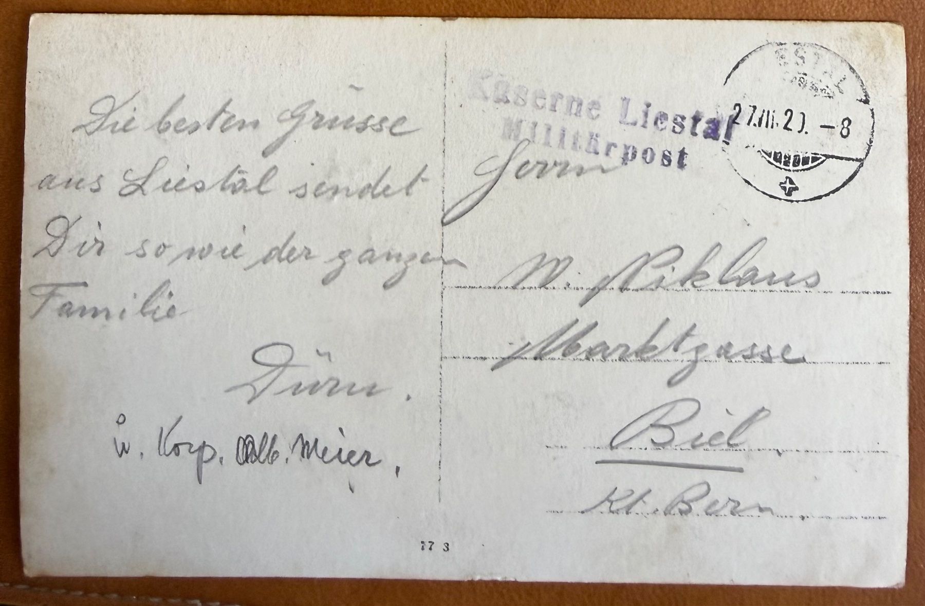 Cartoline postali: Militaire: Liestal - Soldats à la pose 1920 – Usato da Lutry venduto da Ediego 1