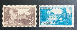 Frankreich, Wohlfahrtsmarken (1940), 2 Werte (*, mit Falz)