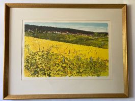 Lithographie Rebberg Cormondrèche 91 x 70 cm