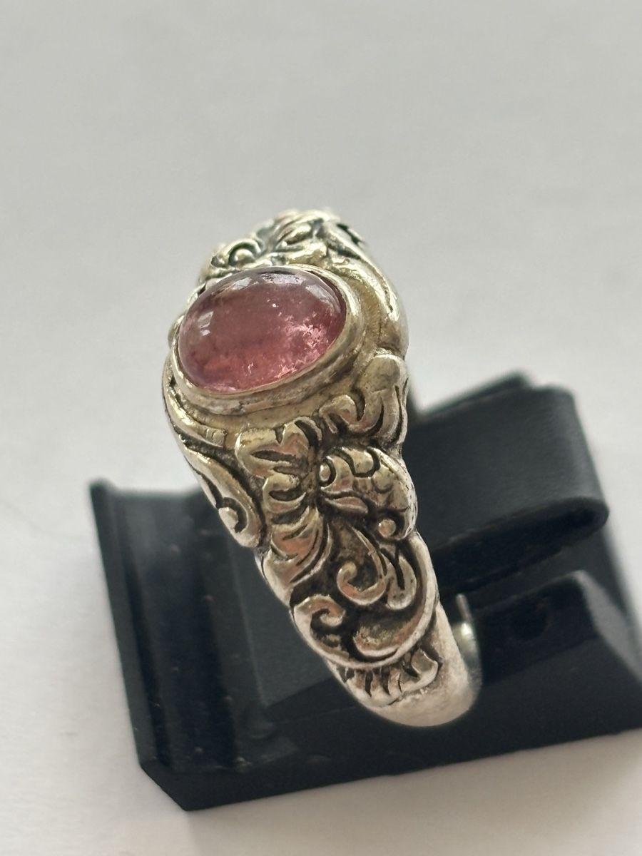 Anelli: Antiker Ring mit rosa Stein Silber 925 – Usato da Langnau am Albis venduto da flusspflege 1