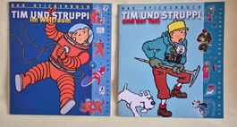 Tim und Struppi Stickerbücher, 2 Stk, Weltraum+Yeti, 2003