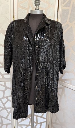Vintage Black sequin jacket. M/L