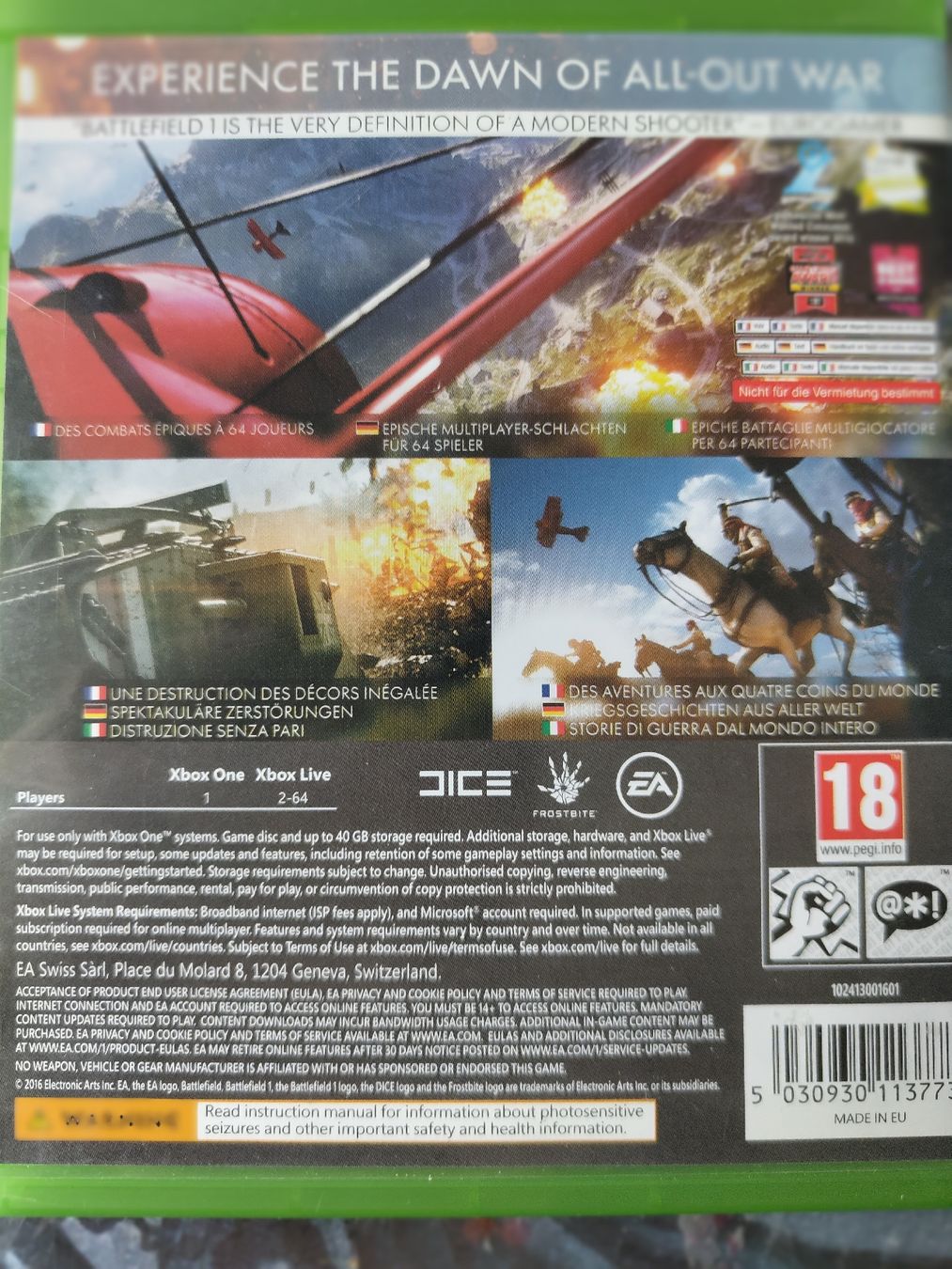 Giochi: Battlefield 1 Xbox One - Excellent état, parfait – Usato da Court venduto da Chronoss 3
