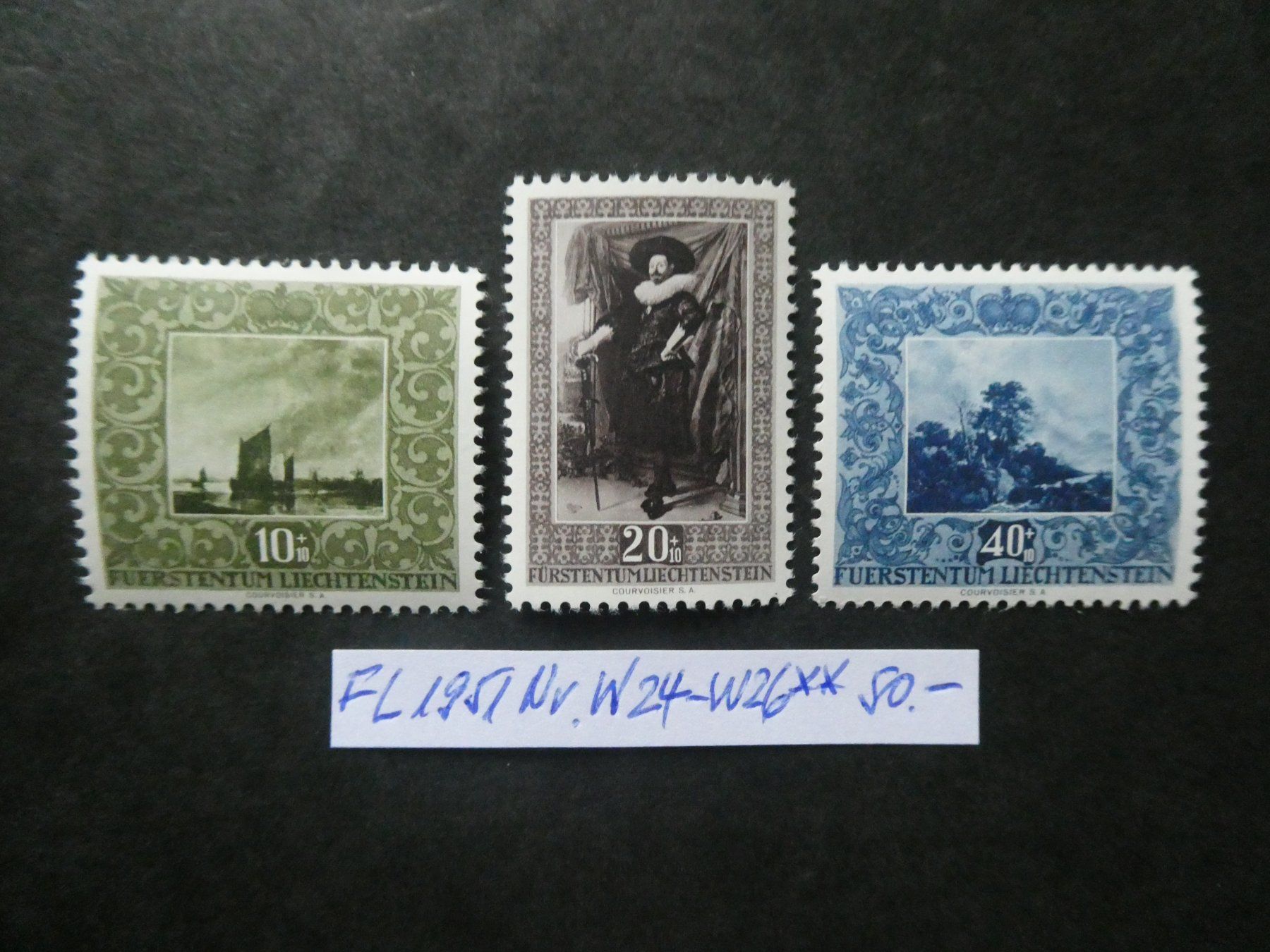 Tutti i francobolli: FL 1951 Nr. W24-W26 postfrisch ** – Usato da Lausen venduto da Herbamare01