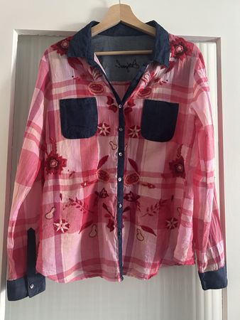 Hübsche Desigual Bluse kariert Gr. 40 