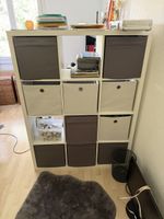 Regal KALLAX mit 12 Fächern und Boxen weiss gut