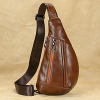 Umhängetasche aus Leder Brown - sac à bandoulière