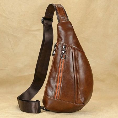 Umhängetasche aus Leder Brown - sac à bandoulière