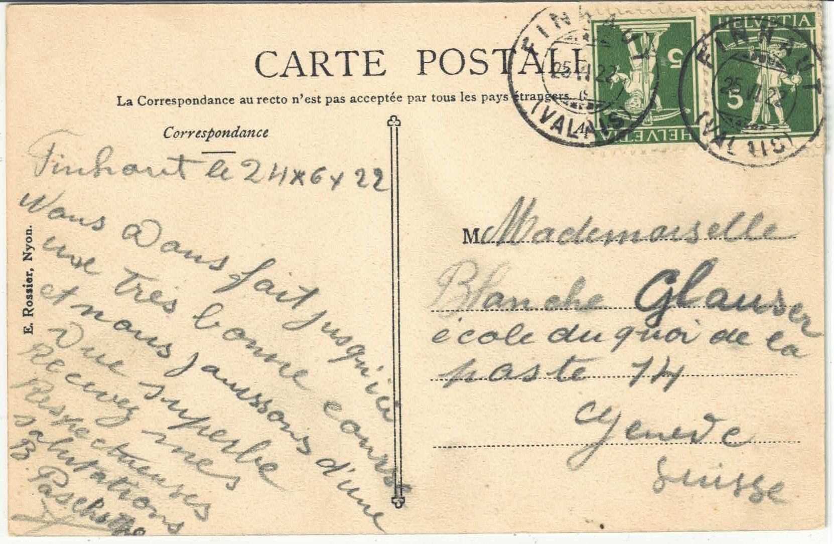 Cartoline postali: Finhaut - La Gare - animee – Usato da Ettingen venduto da Kartenplanet 1