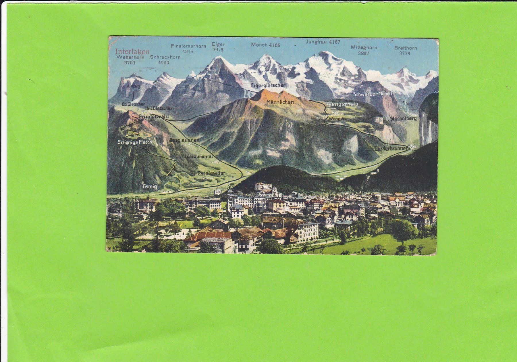 Cartoline postali: Interlaken – Usato da St. Peterzell venduto da neckertal