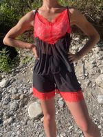Pigiama Trasparente per notte-tulle nero e pizzo Coralo-M/L