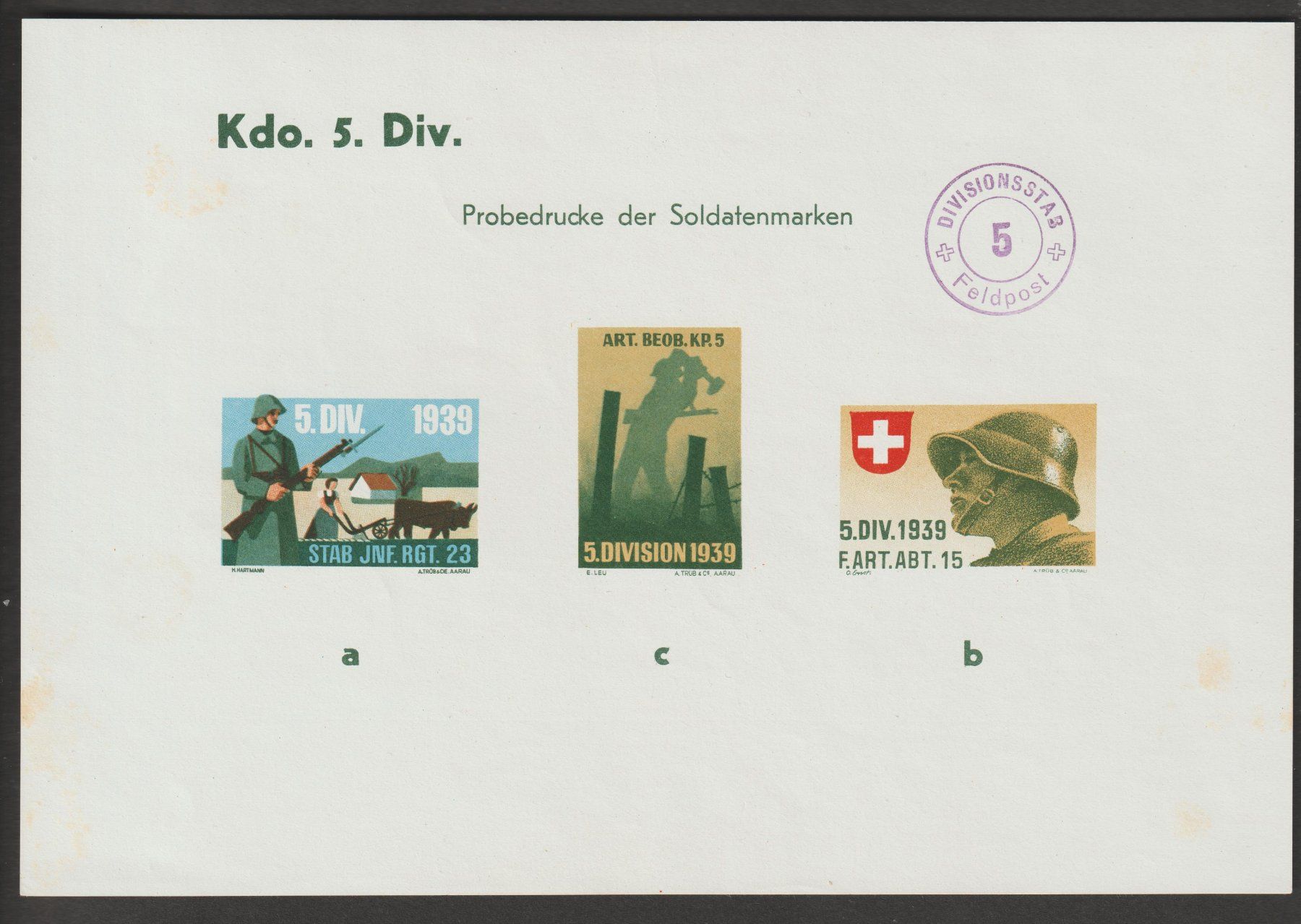 Tutti i francobolli: Kommandostäbe Nr. 57/6 * – Usato da Siebnen venduto da Fstaehli