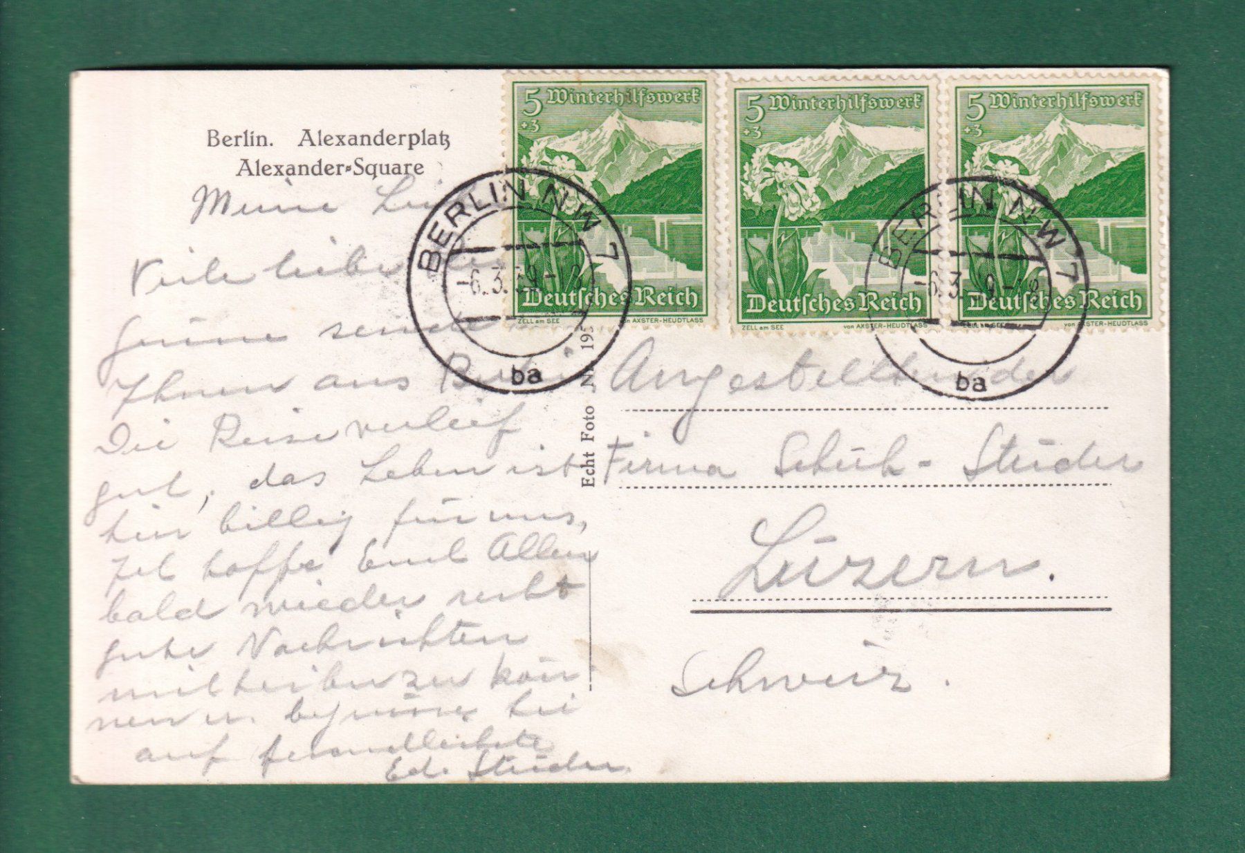Ansichtskarten: BERLIN - Alexanderplatz - 1939 – Gebraucht aus Pully von nicecards-shop 1