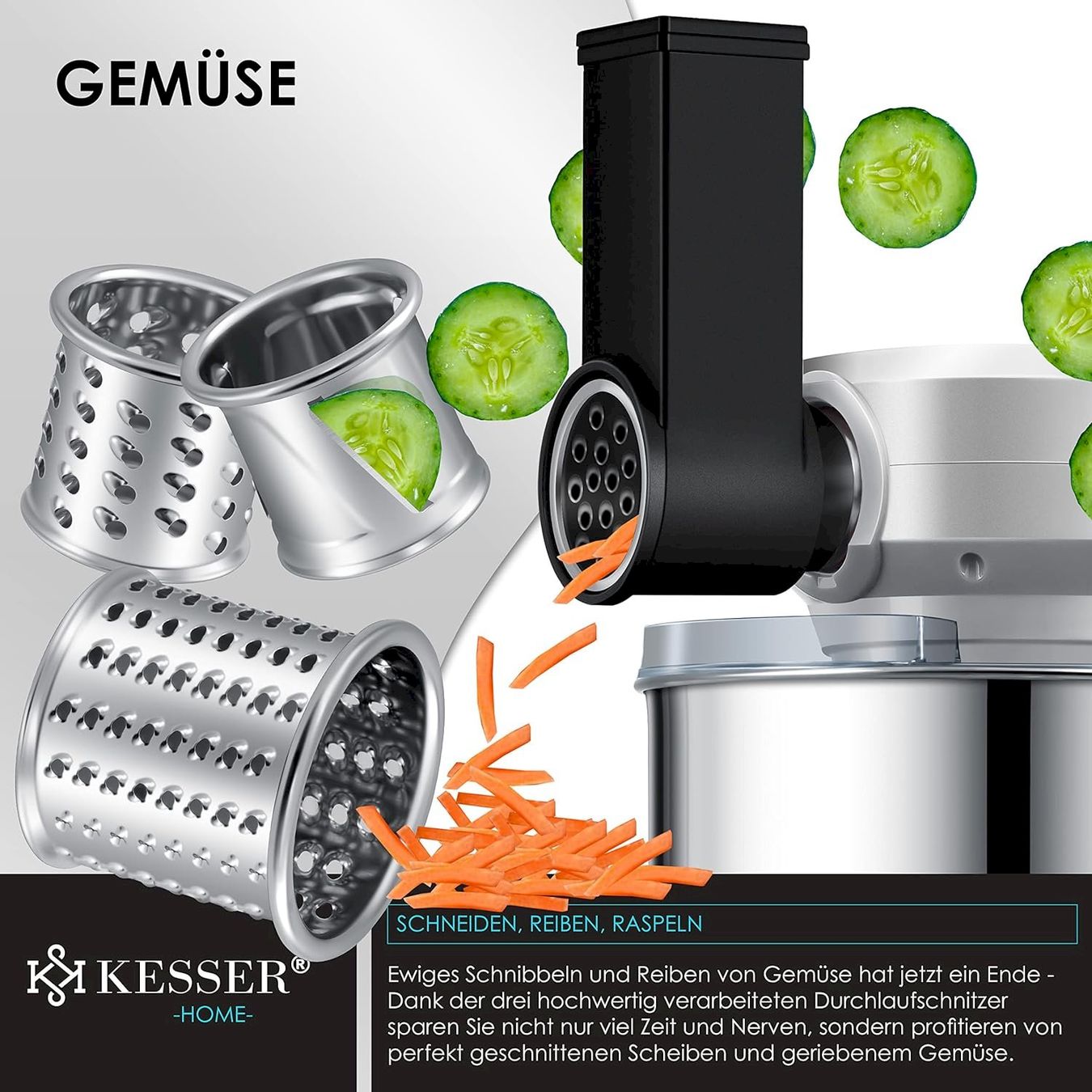 Kenwood Elettrodomestici da cucina: KESSER 3in1 Küchenmaschine Silber – Nuovo e nell'imballaggio originale da Bottighofen venduto da zaap 3