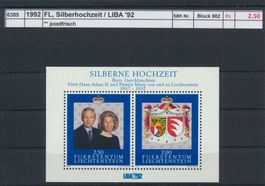 1992 FL, "Silberhochzeit" - Block, ** postfrisch