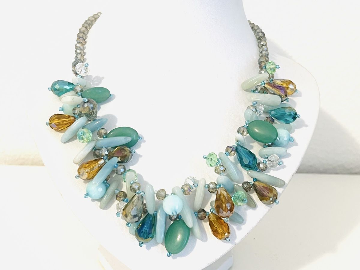 Ketten: Ocean Glass Statement Necklace – Neu (gemäss Beschreibung) aus Rüschlikon von topswissvintage