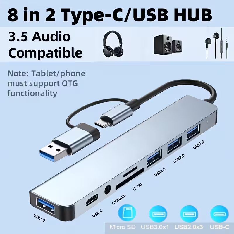 Docking station: USB & Type-C Port 8-in-1, Multi-Functional Docking Station – Nuovo e nell'imballaggio originale da Amden venduto da muben_ge98 2