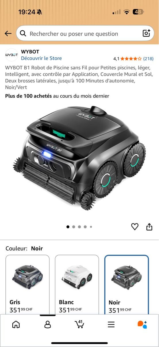 Accessori per Piscine: Robot piscine WYBOT B1 Noir  – Nuovo e nell'imballaggio originale da Lausanne venduto da gio_qwg7 1