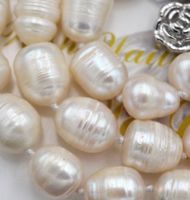 Echte Perlen Kette Barock Rose 1cm Collier Perle Vrai 46 cm