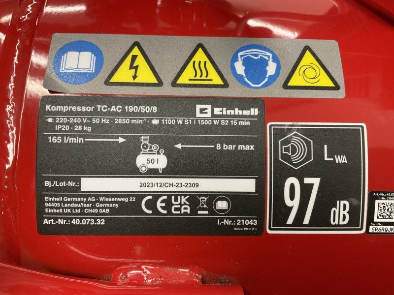Einhell Compressori: Un compresseur de 50 litres de marque Einhell – Nuovo e nell'imballaggio originale da Russy venduto da Guenefle 3