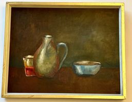 💚1950s MID CENTURY STILLEBEN ÖL AUF LEINWAND 💚🇨🇭SAMMLUNG