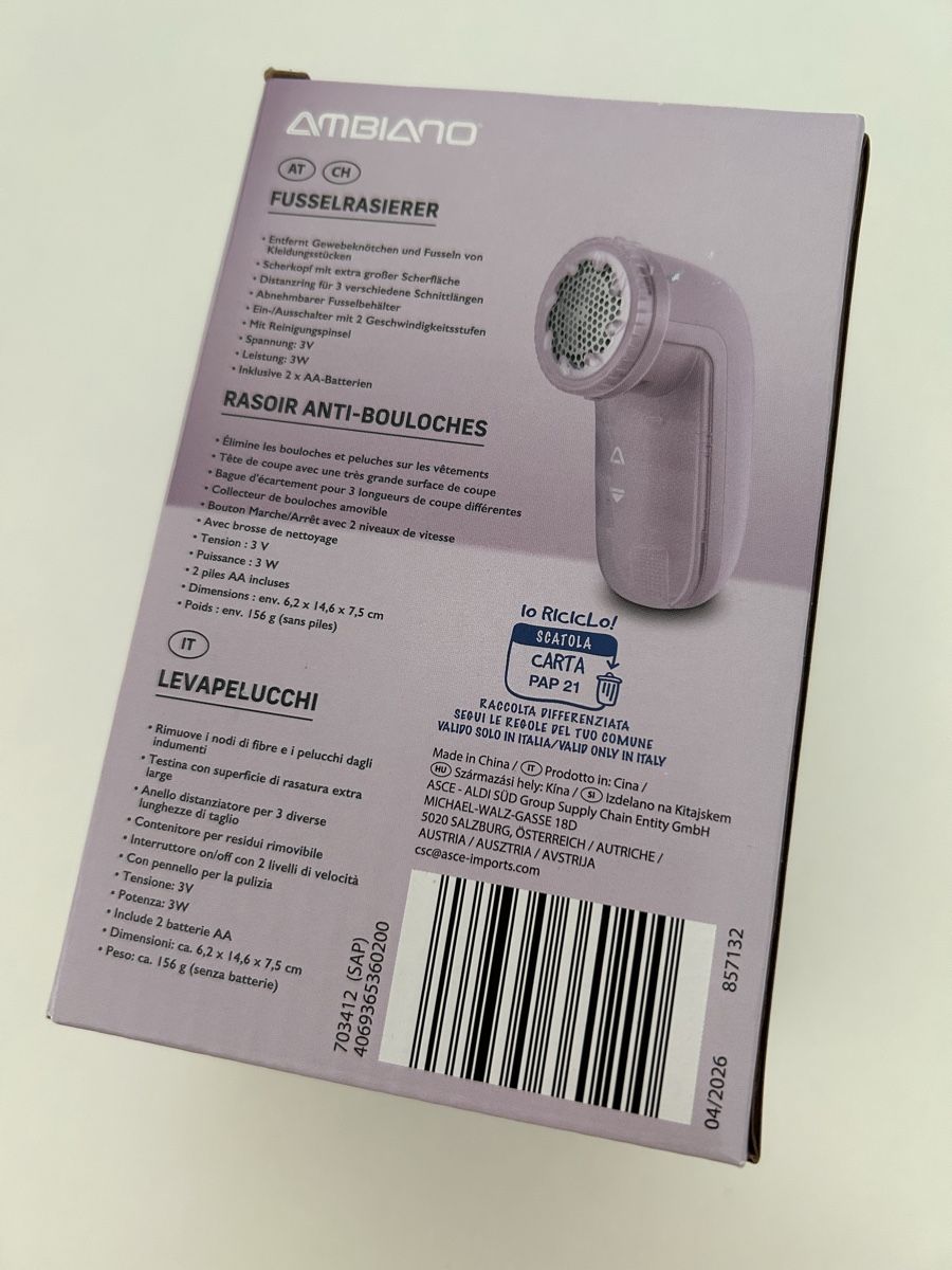 Tutte le macchine: AMBIANO Fusselrasierer NEU – Nuovo e nell'imballaggio originale da Uster venduto da mrssunshine24 2