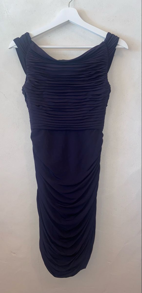 Kleider: Robe BCBGMAXAZRIA drapée bleu marine – Gebraucht aus Romainmôtier von jea_n99k 2