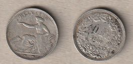 1 Franken 1850 sitzende Helvetia