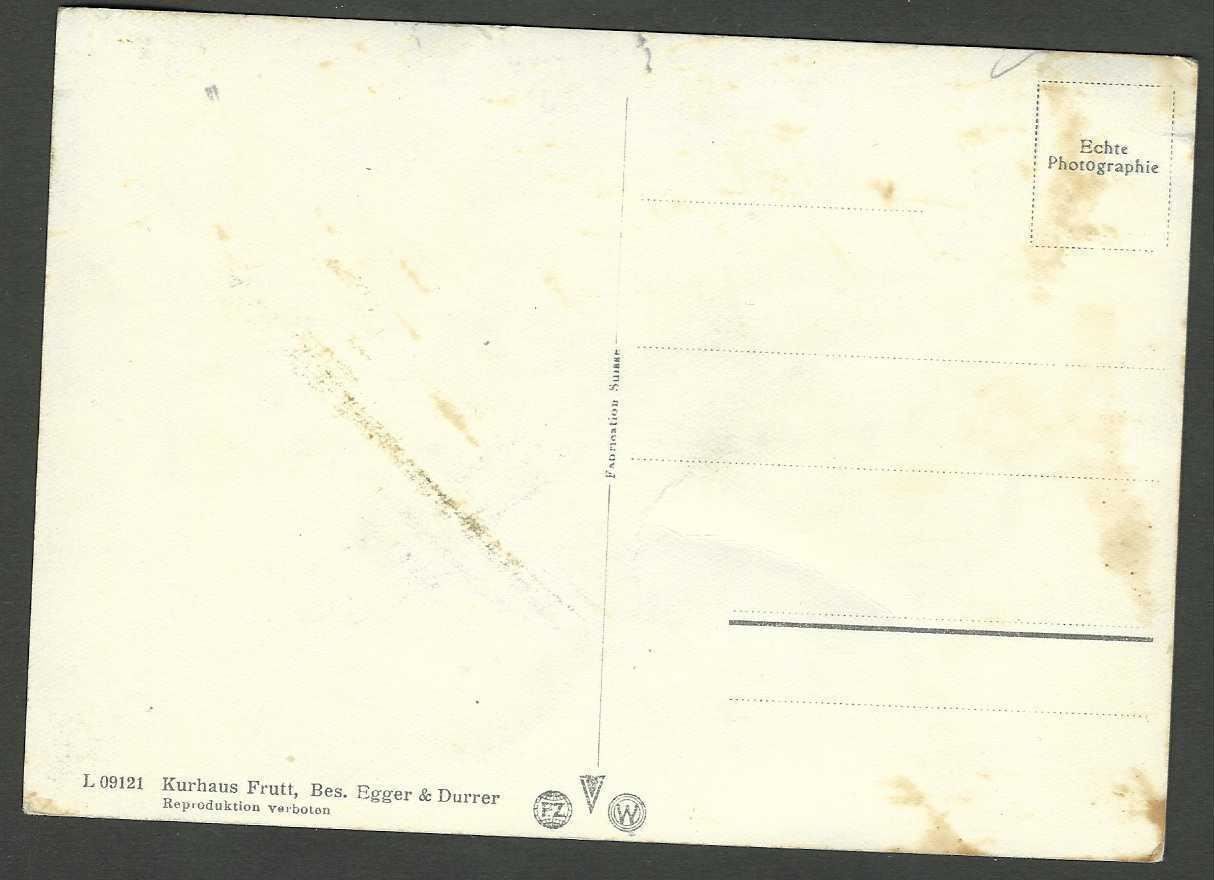 Cartoline postali: Kurhaus Frutt / Besitzer Egger & Durrer – Nuovo (secondo la descrizione) da Zürich venduto da Hagliweg 1