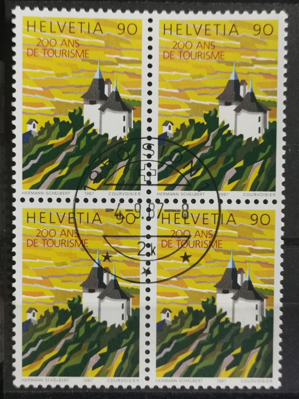 Tutti i francobolli: 1987 Hexenturm Sitten Viererblock – Usato da Dübendorf venduto da goeggi79