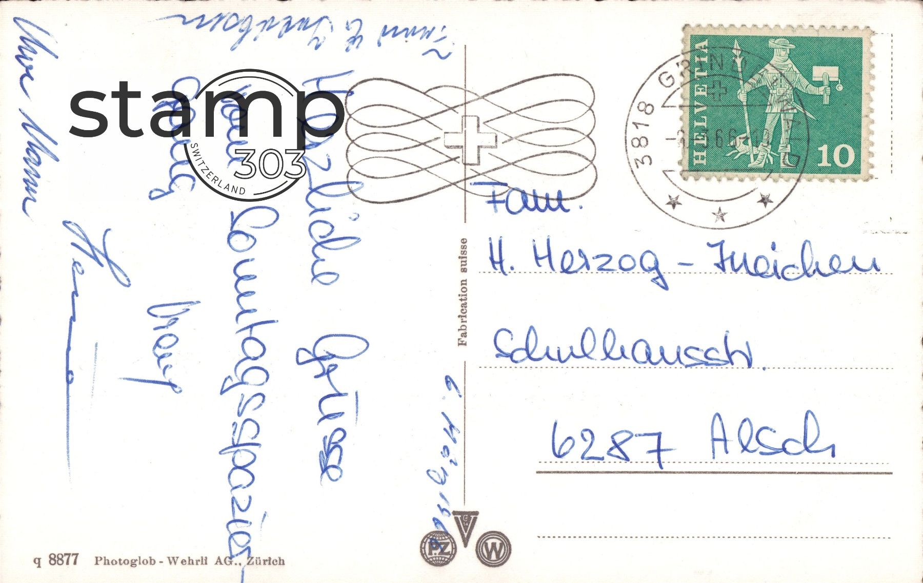 Cartoline postali: 1968 AK Grindelwald – Usato da Eggersriet venduto da stamp303 1