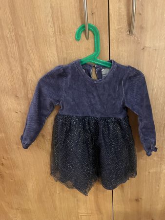 wunderschönes marineblaues Kleid mit Glitzertüllrock, Gr 86