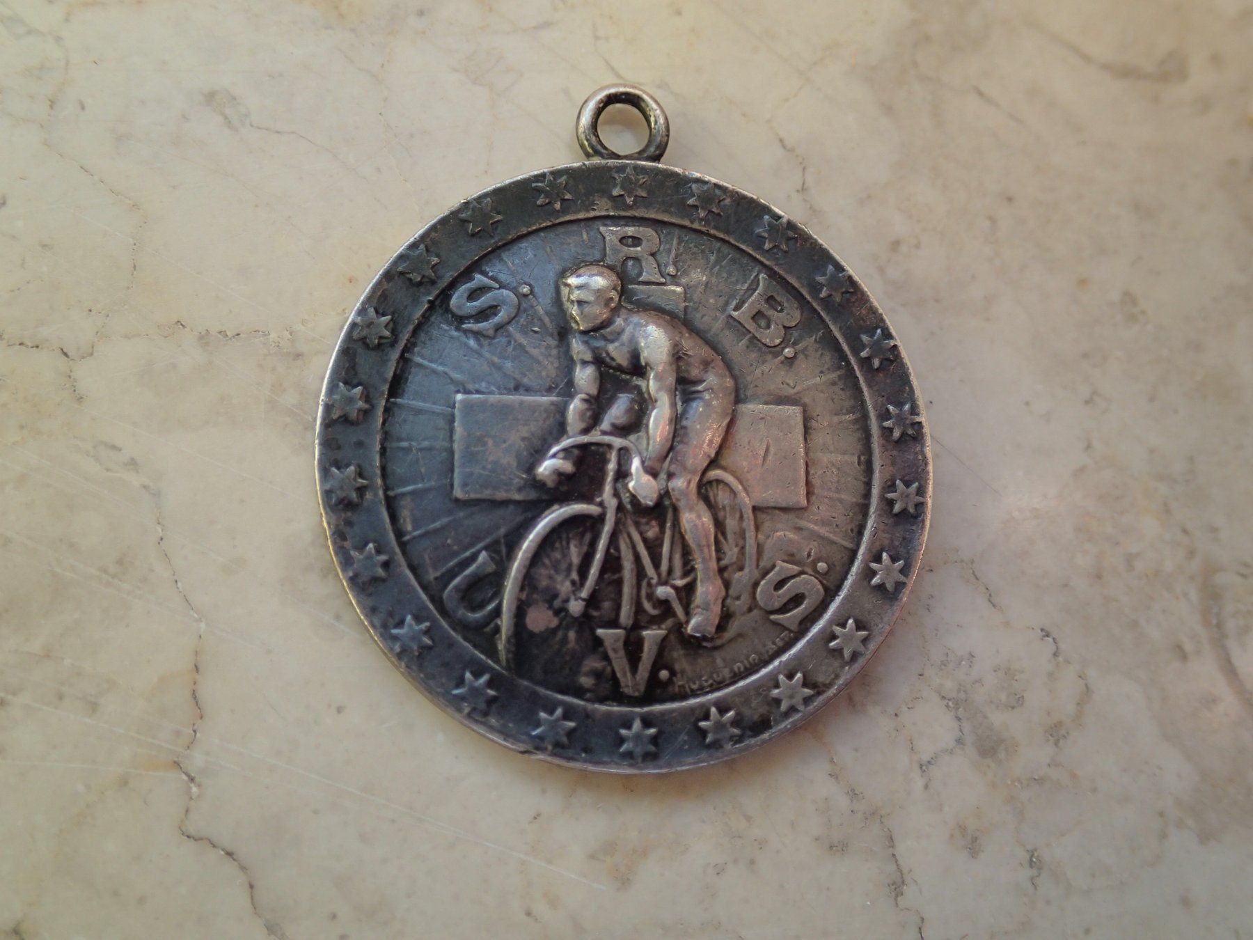 Ciondoli: Radfahren Schweizer Bergmeisterschaft 1921  900 Silber – Usato da Allschwil venduto da Salus17
