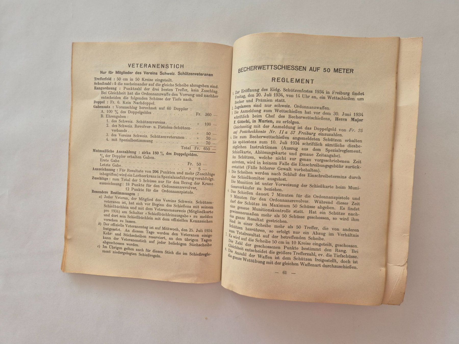Libri: Schiesseplan Freiburg Eidg. Schuetzenfest 1934 – Usato da Langendorf venduto da zvonu161 6