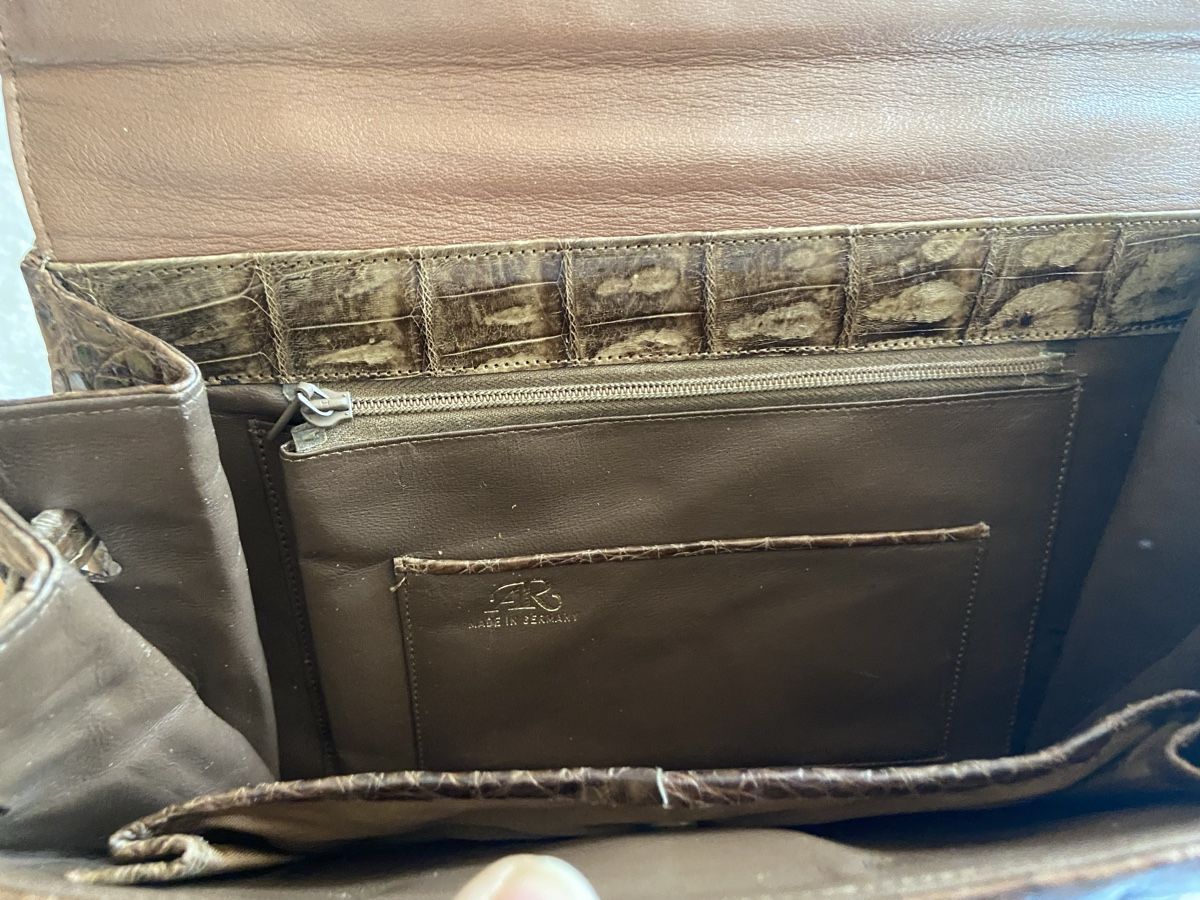 Taschen für Damen: Kroko Handtasche Echtleder Vintage  – Gebraucht aus Lohn SH von Winter03 6