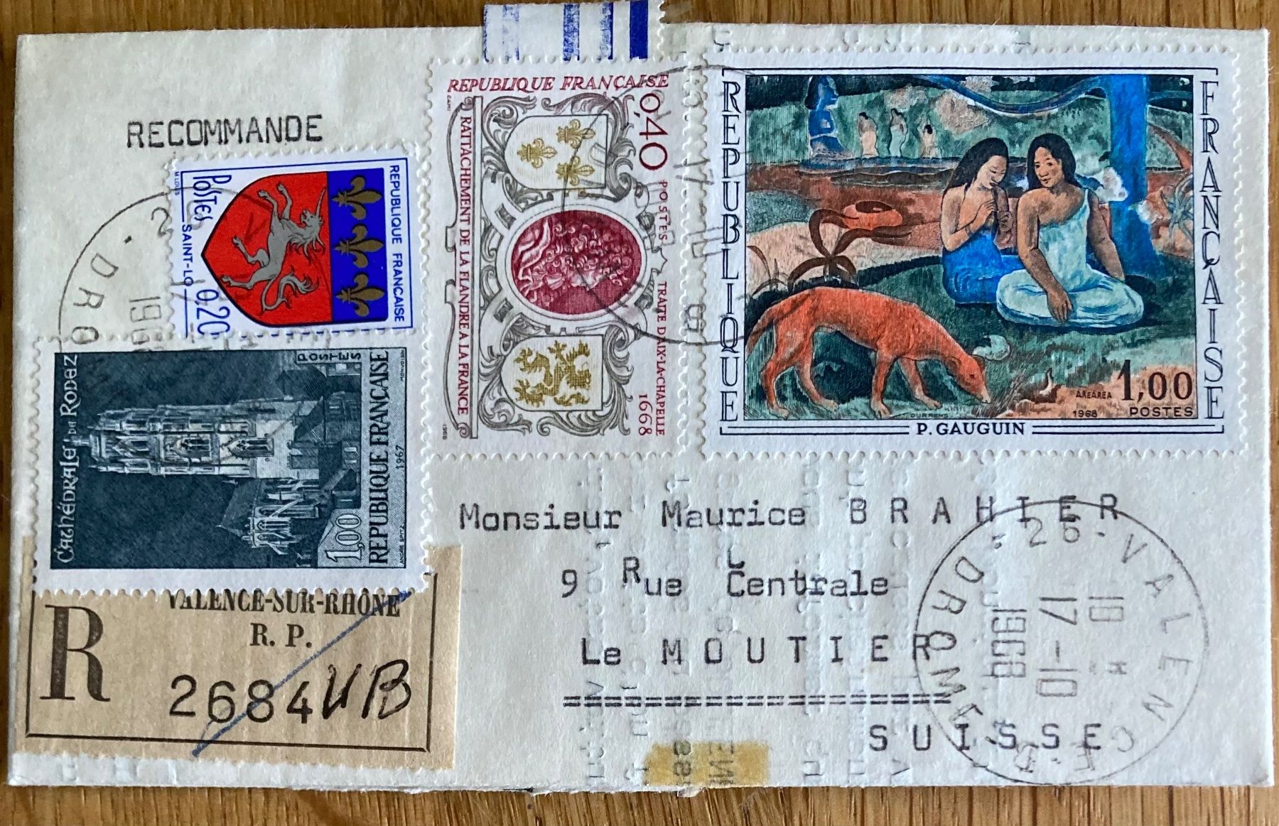 Alle Briefmarken: Recommandé - France 1960 - Moutier – Gebraucht aus Orvin von Pyaeschli