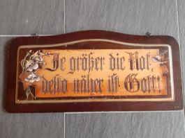 Altes Holzschild / Holztafel Beschriftet.