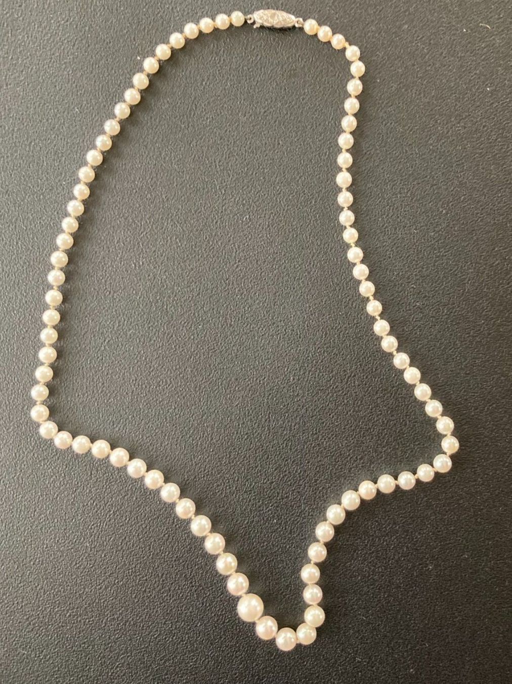 Catenine: Perlenkette  Süsswasserperlen Verschluss Silber 800 – Usato da Subingen venduto da ArtBead 1