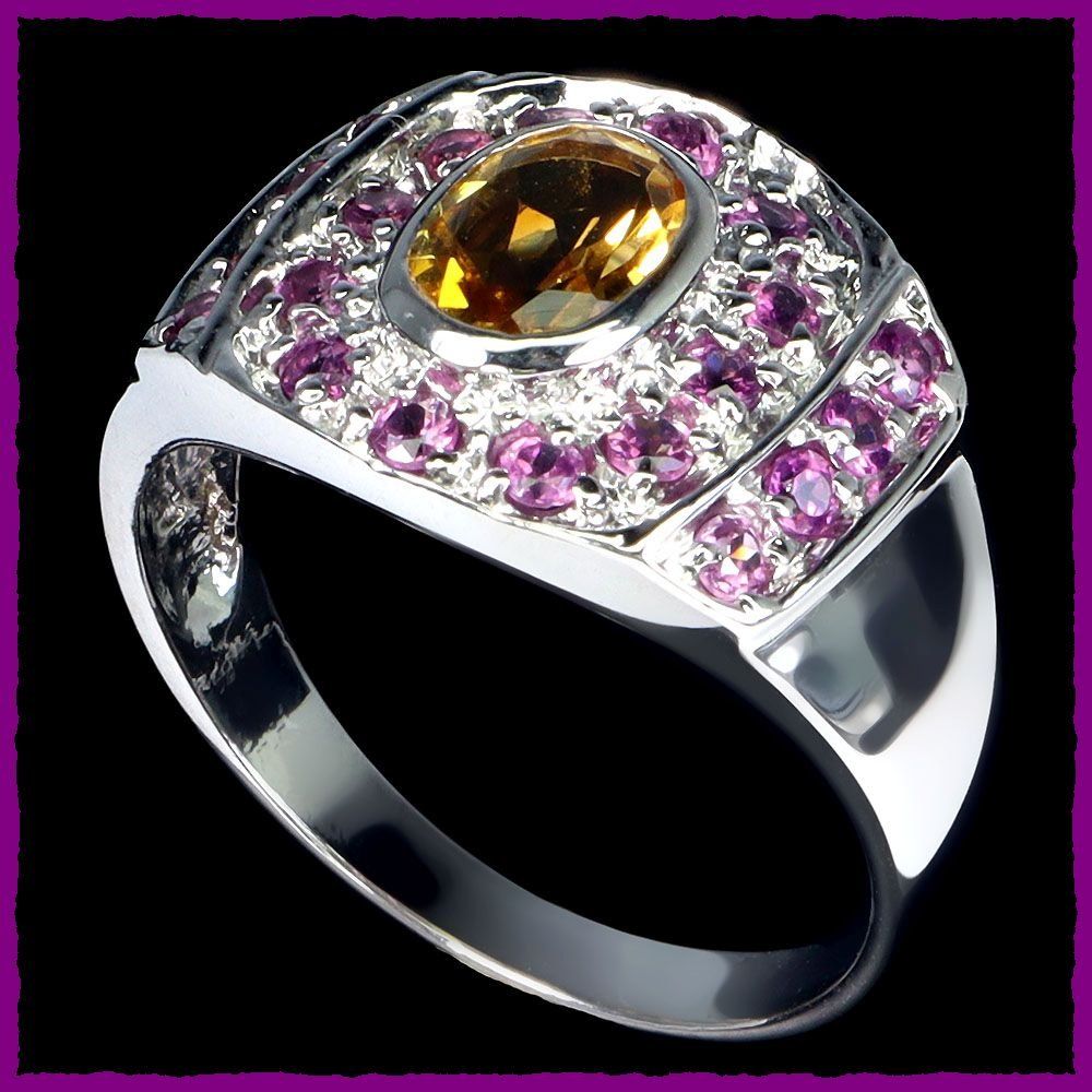 Anelli: Citrin - Rhodolith Garnet Ringe 925 Silber – Nuovo e nell'imballaggio originale da Oberglatt ZH venduto da Goldfee1 1