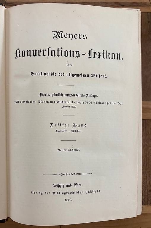 Libri: Meyers Konversationslexikon 1890 – Usato da Zollikon venduto da Tagisonne 1