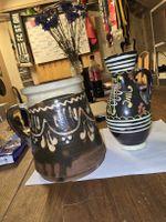 Rustikale Keramik-Vase & Krug (S1)